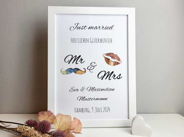 Geldgeschenk "Mr & Mrs" personalisiert | Hochzeit